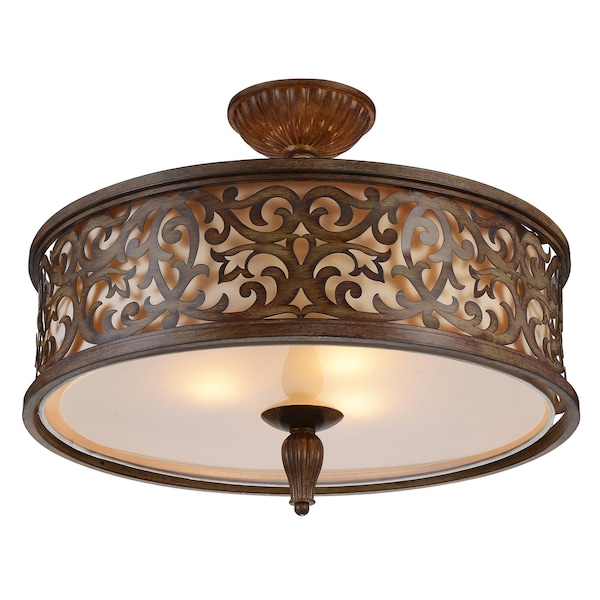 Cwi Lighting Nicole 5 Light Drum Shade Flush Mount With Brushed Chocolate Finish 9807C21-5-116 - main